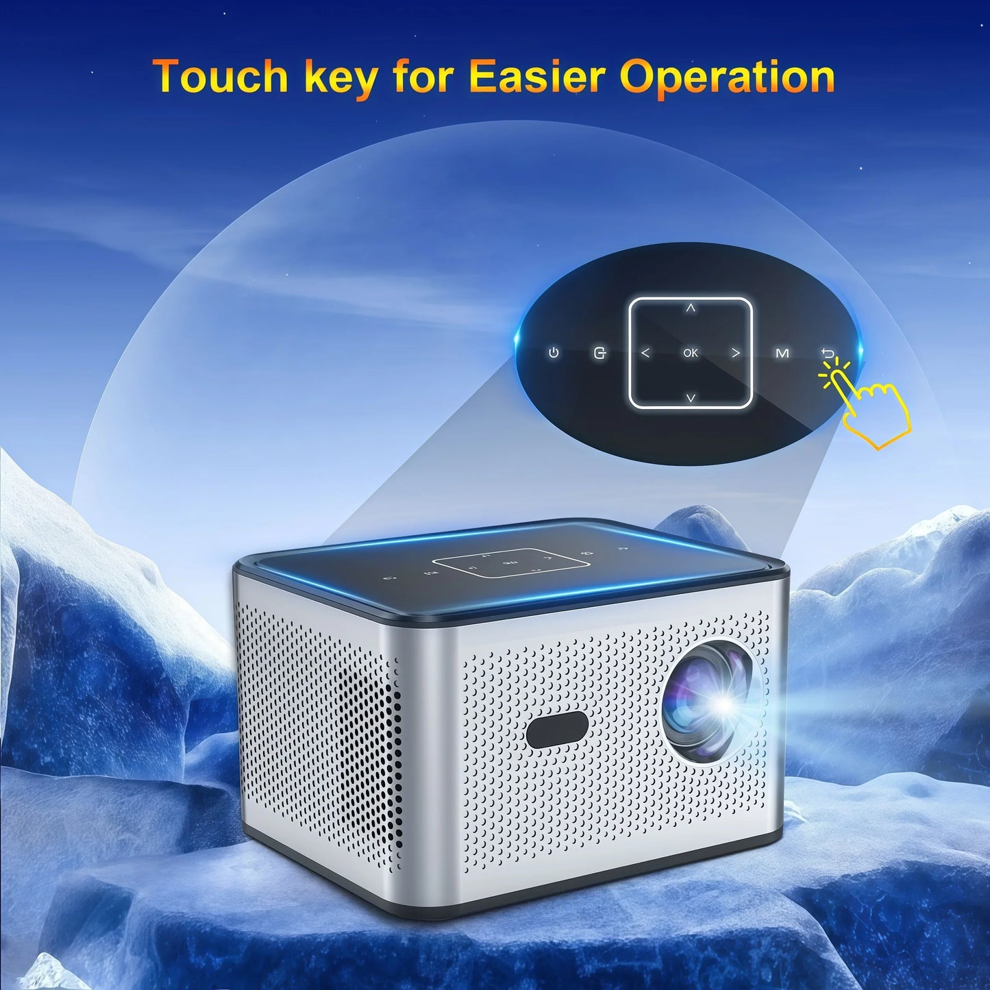 Xnano X3 Pro Native 720P Projector, 300 ANSI Lumens, Electric Focus, Auto Keystone, Wi-Fi 6, Bluetooth 5.0, Portable Mini Projector, 4K Decoding, Touch Control, Low Noise, Home Theater, Outdoor Movie Projector for Bedrooms an