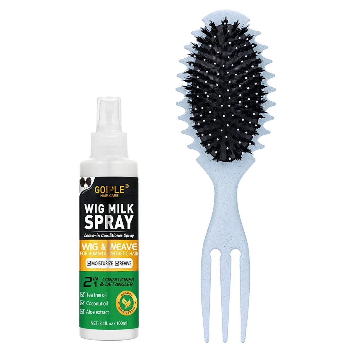 Spray de leche para pelucas de 100 ml, spray humectante para pelucas, cabello sintético, previene el encrespamiento, acondicionador sin enjuague para pelucas, suave y brillante