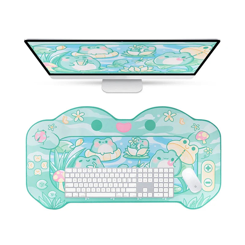 Alfombrilla de escritorio para juegos de rana kawaii