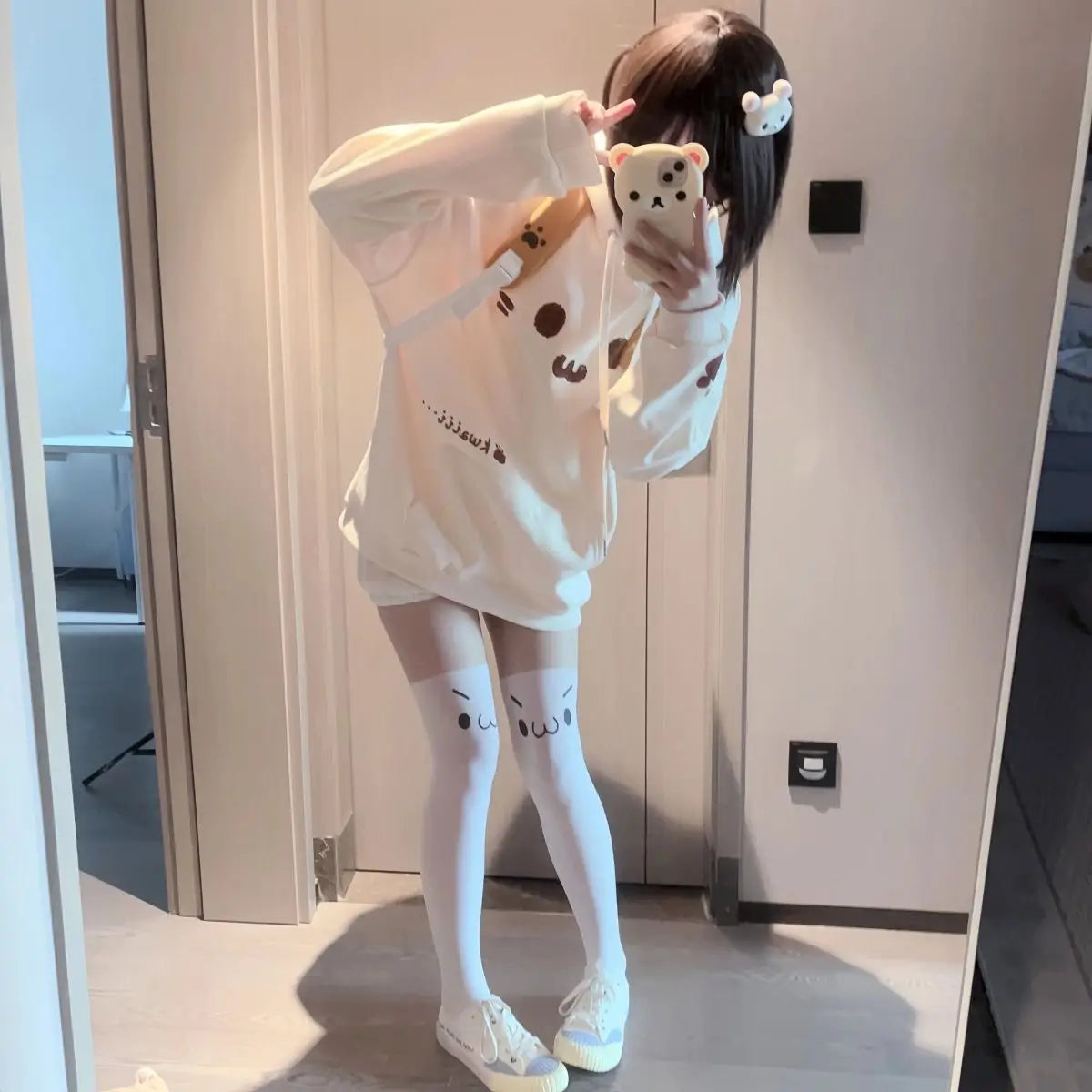 Sudadera con capucha "UwU Cat Face"