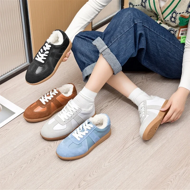 AIYUQI Women's Sneakers 2026 New Genuine Leather Ladies Moral Training Shoes Casual Spring Flat Shoes Women