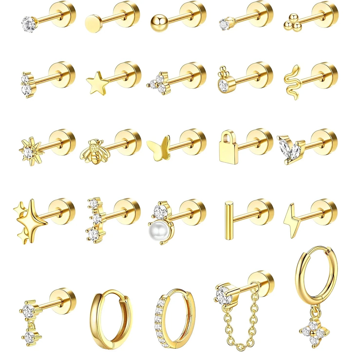 Bobisty Stud Hoop Earrings