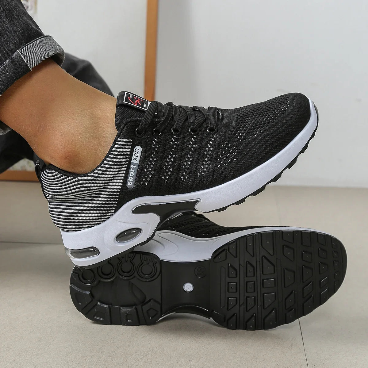 Men's Casual Sneakers Breathable Mesh Lace Up Versatile Lightweight Soft Sole Daily Walking Running Footwear For Outdoor Wear