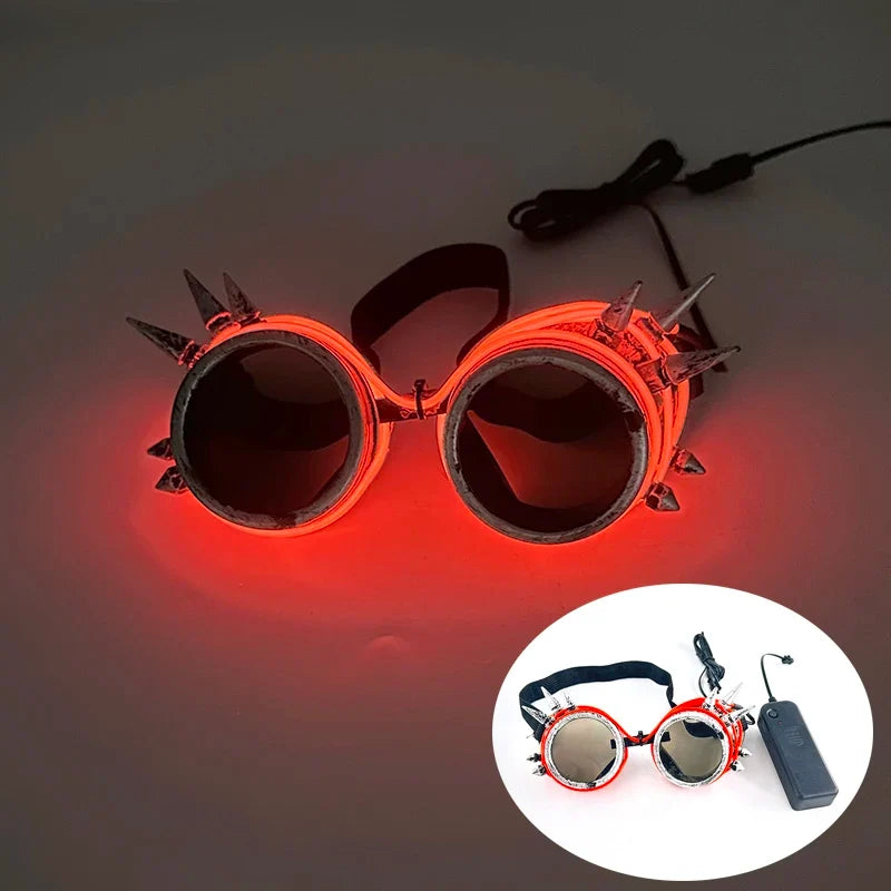 Halloween Funny Sunglasses Personalized Eyewear Alien Style Glasses Luminous Neon Glasses For Rave Festival Club Party Props