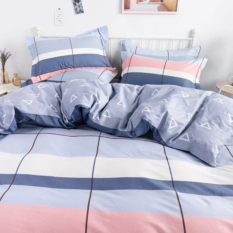 3PC 100% Cotton Duvet Cover Set Printing Bedding Set Cotton Soft Skin Friendly 1 Quilt Cover 2 Pillowcase