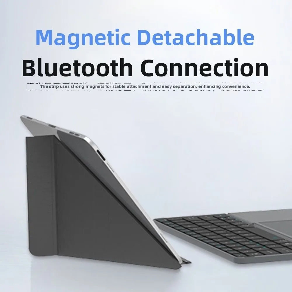 Bluetooth 5.3 Wireless Bluetooth Keyboard Portable Detachable Foldable Keyboard with Touchpad Universal Rechargeable Keyboard