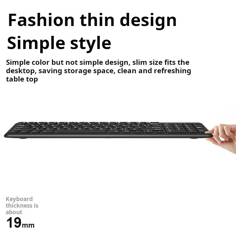 B.O.W HW256 Ultra-thin wireless keyboard and mouse set, 2.4G wireless set, 96 keys