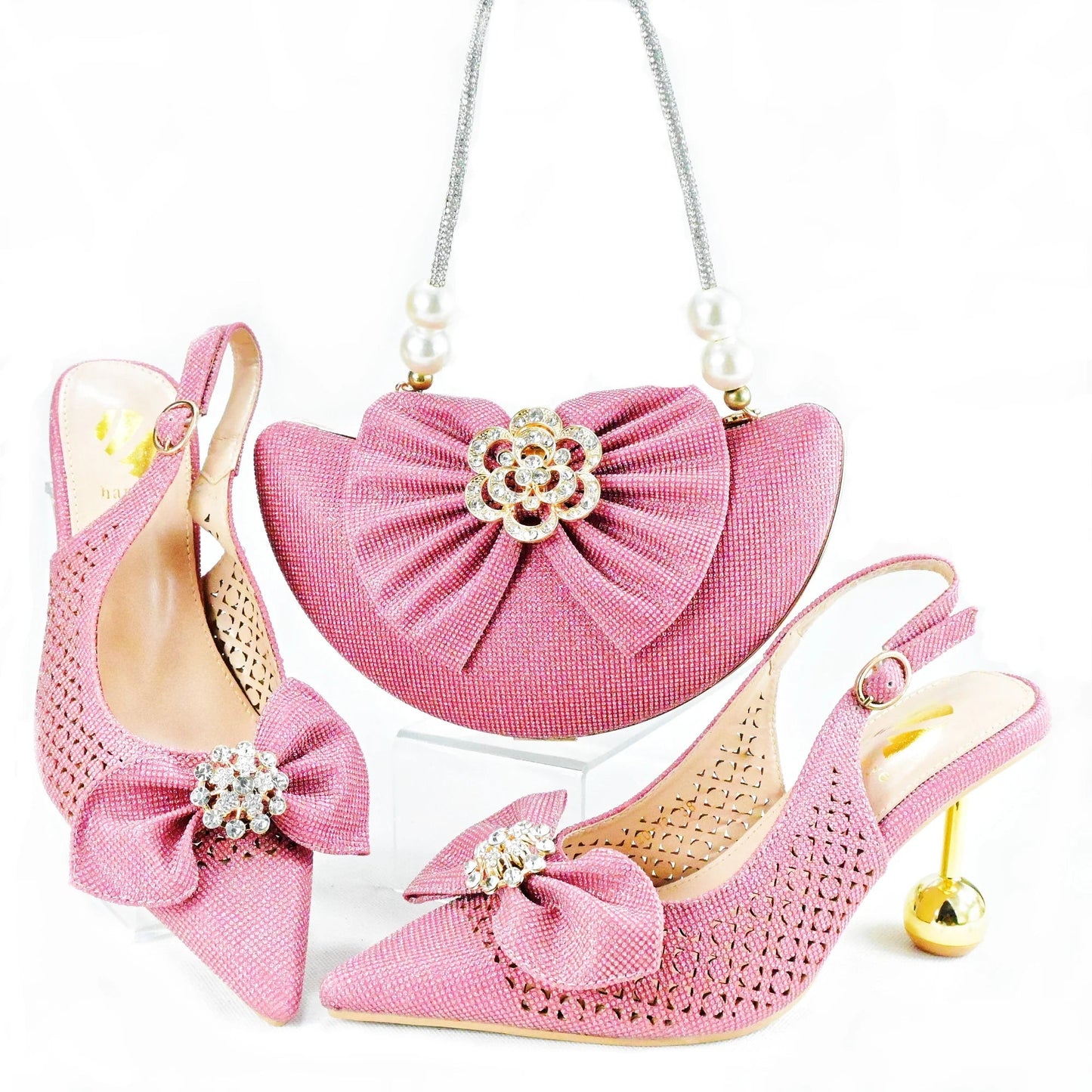 Zapatos y bolso de boda africanos recién llegados HAS1-21