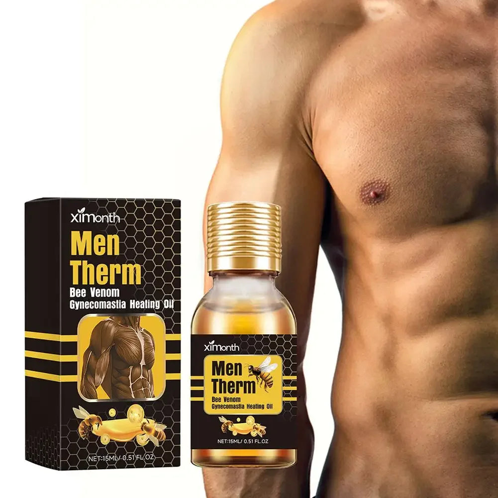 15ml Men's Bee Male Breast Warming Oil Chest Firming Massage Serum Chest Firming Oil Skin Care