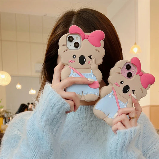 Funda de iPhone Koala Lazo Rosa
