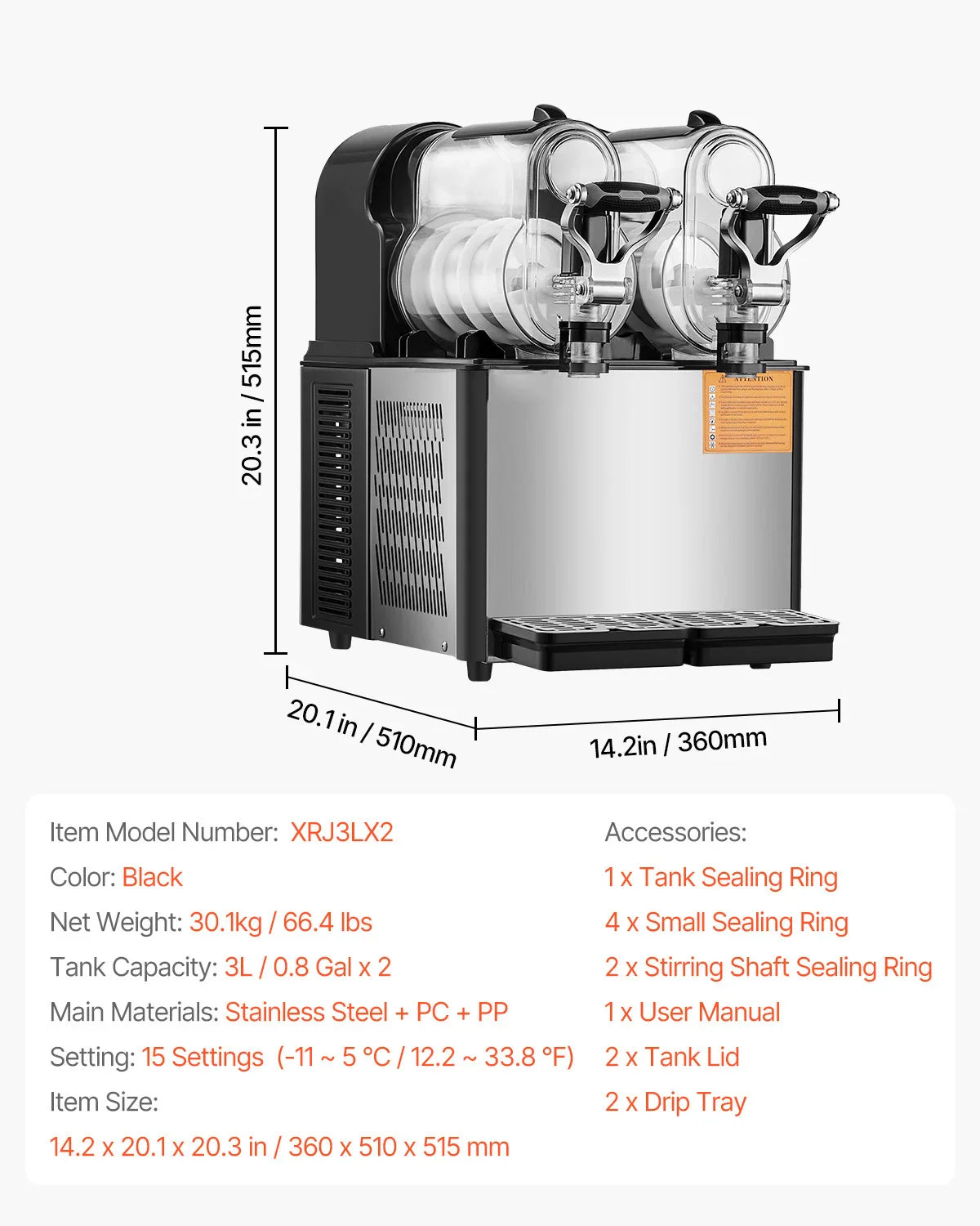 VEVOR SucceBuy Commercial Slushy Machine For Restaurants And Parties