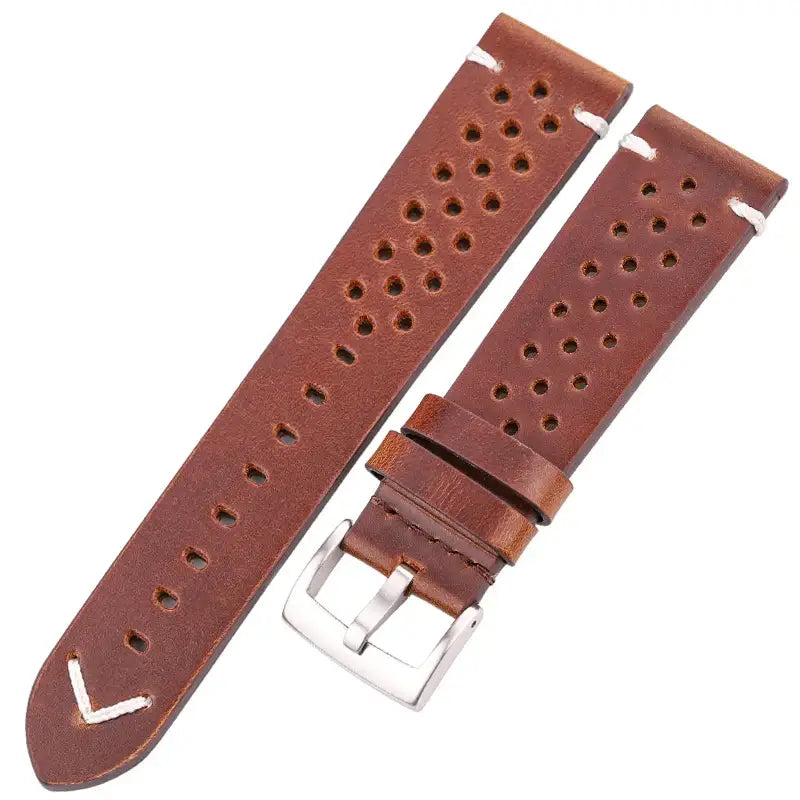 Suunto Race, Vertical & 9 Peak Perforated Leather Band with V Stitch