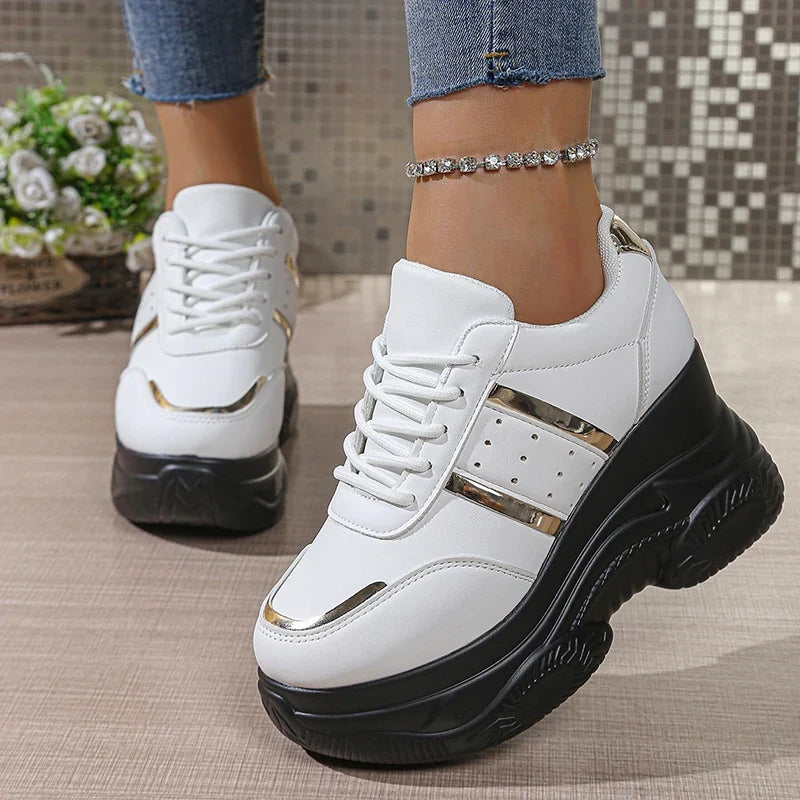 Chunky Platform Sports Sneakers Women Fashion Lace Up Thick Bottom Vulcanized Shoes Woman Plus Size 42 Non Slip Sport Shoes