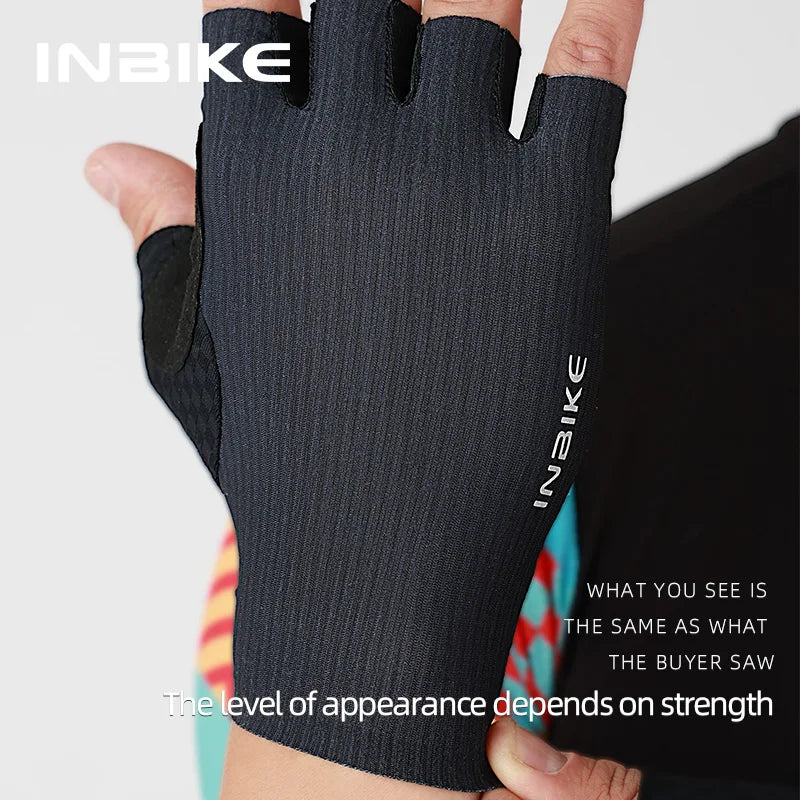 INBIKE Guantes de Ciclismo sin Dedos para Bicicleta de Carretera, Guantes MTB con Amortiguación para Hombre y Mujer, Accesorios Deportivos para Ciclismo