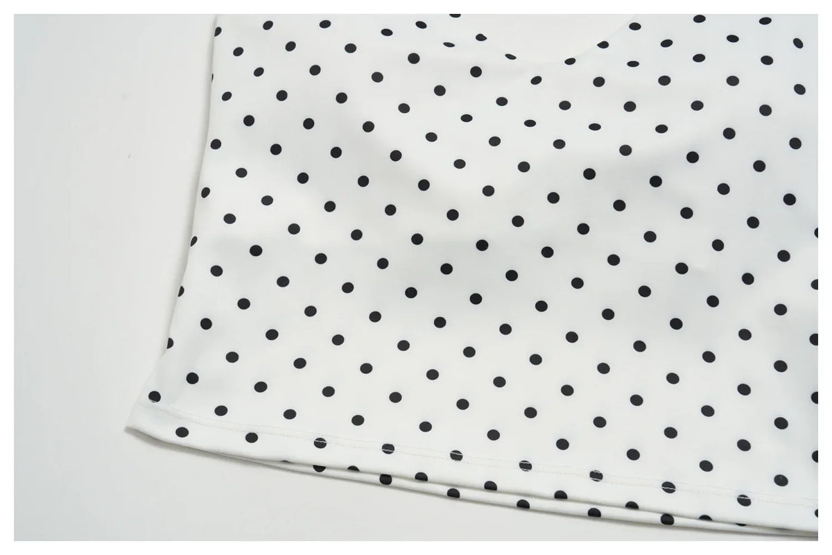 New Summer Women White Polka Dot Print Yoga Sets Hanging Neck Slim Sport Vest High Waist Mid Pants Gym Two-piece Workout Clothes