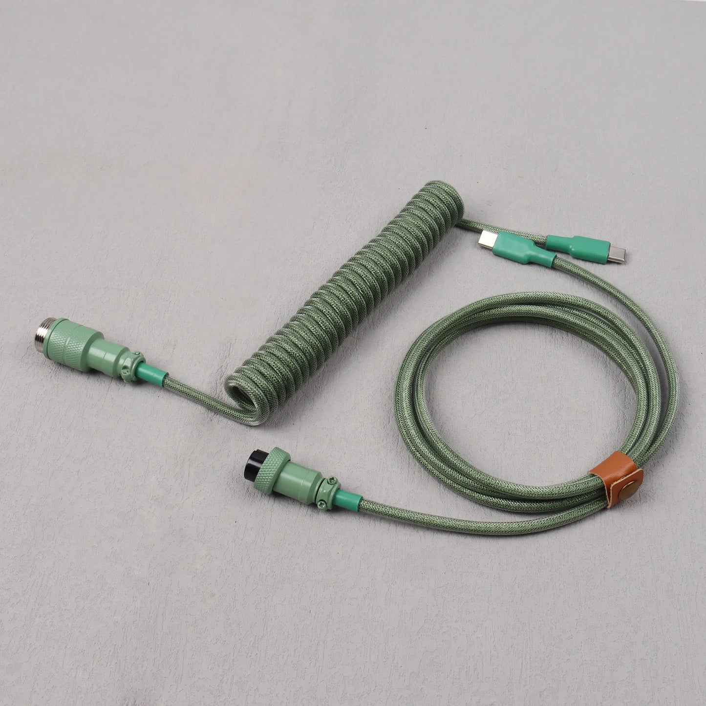 Mechanical Keyboard Type C to C End Coiled Cables with Detachable Aviator Connector Gaming Keyboard Wire