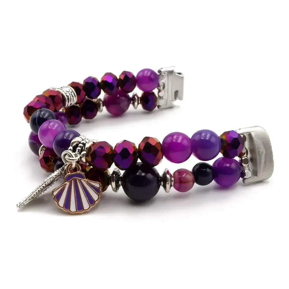 Fitbit Inspire 3 Beaded Charm Bracelet Band, Double Strand