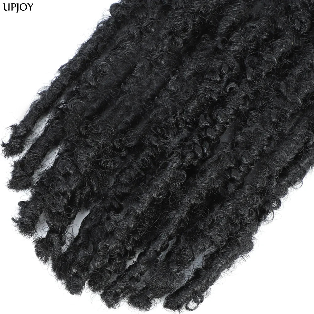 14 12 inch Butterfly Faux Locs Crochet Hair Braids Pre looped Distressed Goddess Butterfly Soft Locs Crochets Braids Cheveux Lok