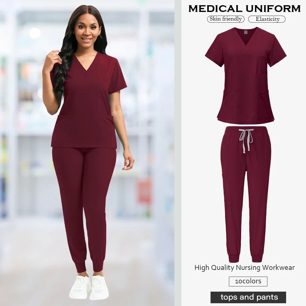Niaahinn Unisex Breathable Jogger Scrub Set