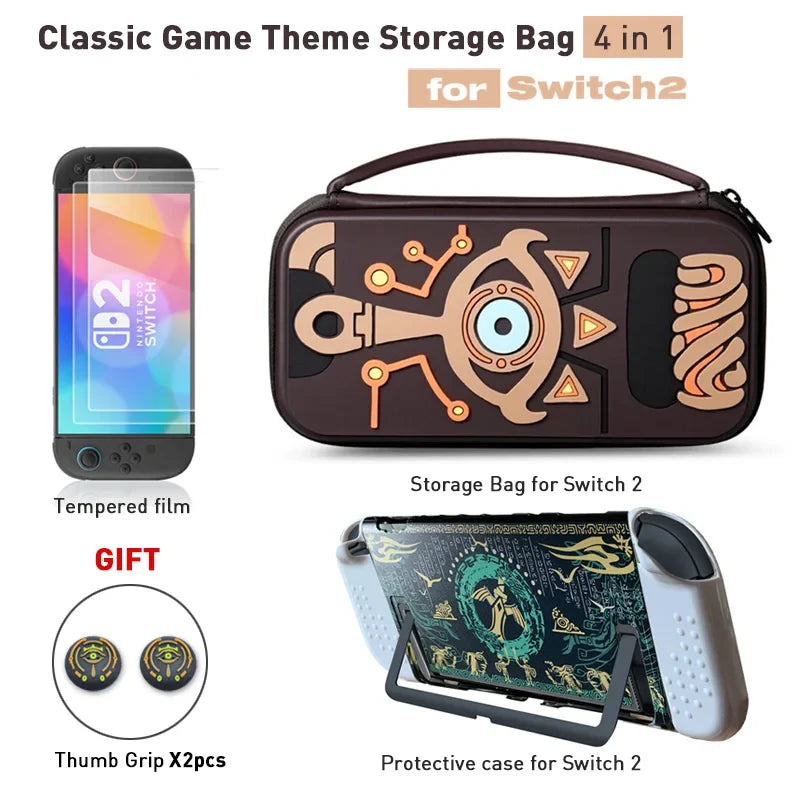 2025 Classic Storage Bag for NS Switch 2 ZD Tears Waterproof Hard Carrying Case Shell Cover for NS Switch 2 Game Accessories