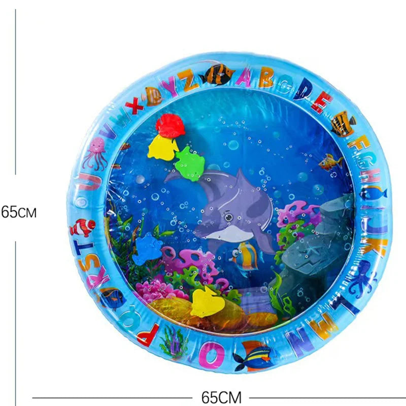 65/100CM Thickened Dog Spray Water Play Mat Cat Playmat Letter Dolphin Theme Pet Sensory Playing Crawling Induction Toy