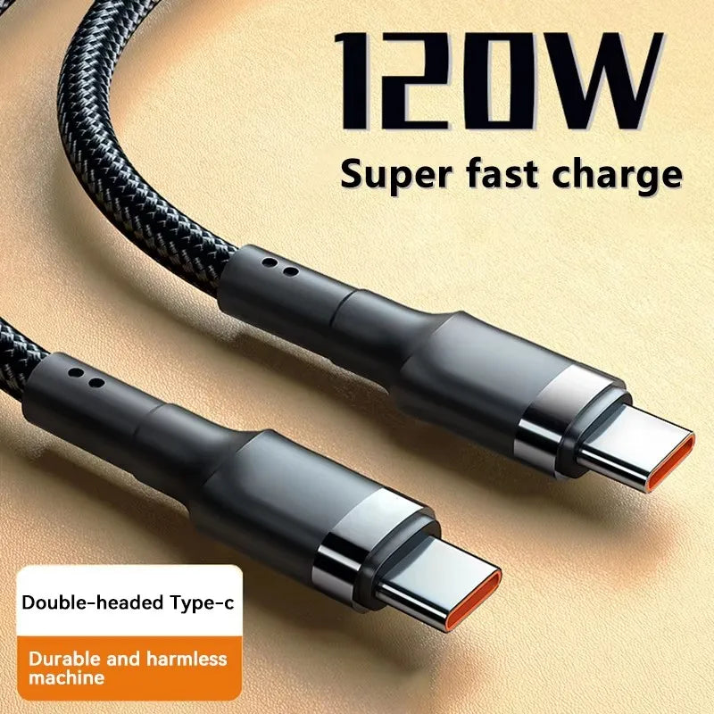 120W Fast Charge Cable PD Quick Charging High Quality USB C TO USB Type C Cable For iPhone Xiaomi 17 Plus Pro Max Samsung S24