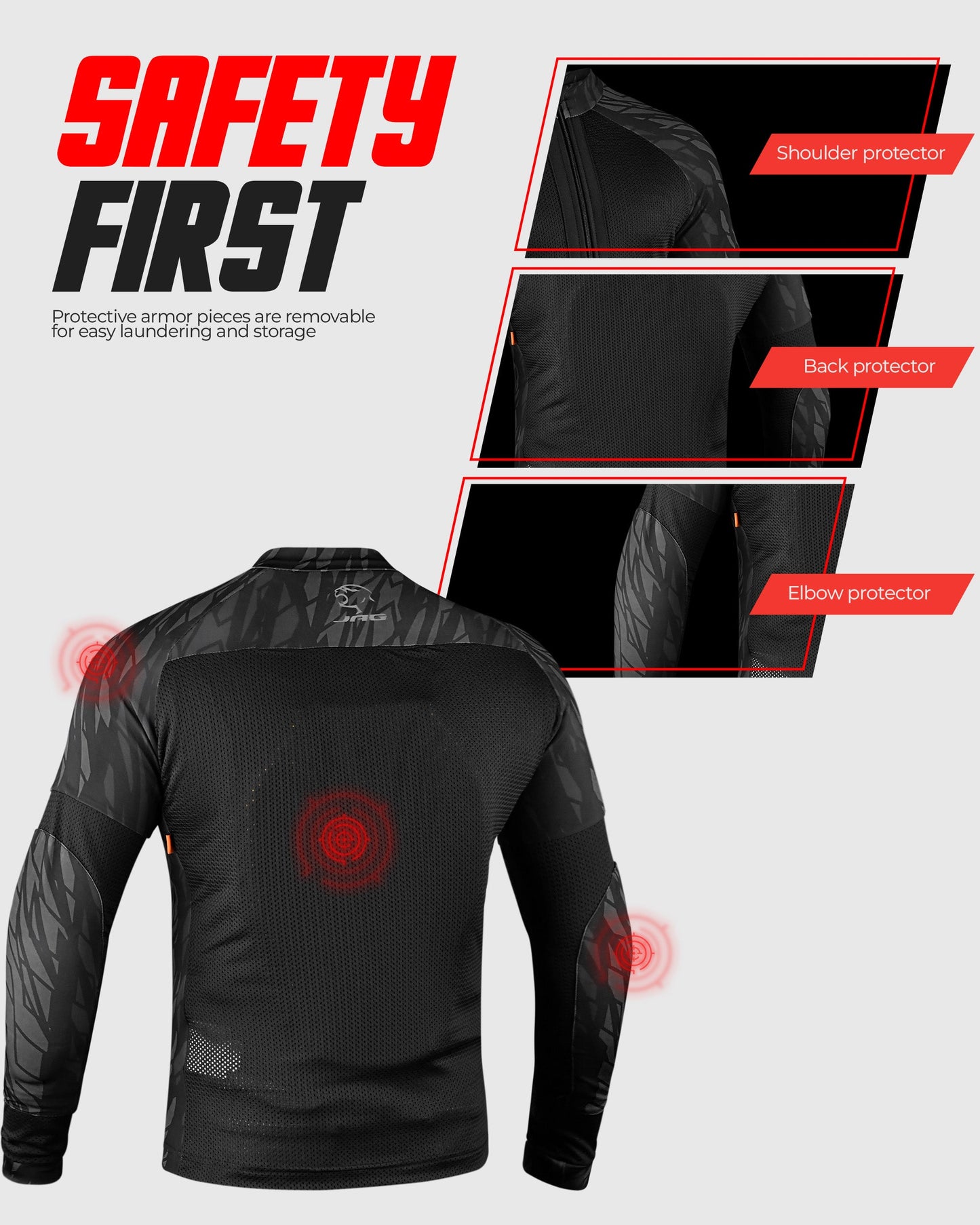 Camiseta de moto JAG | Protección con certificación CE