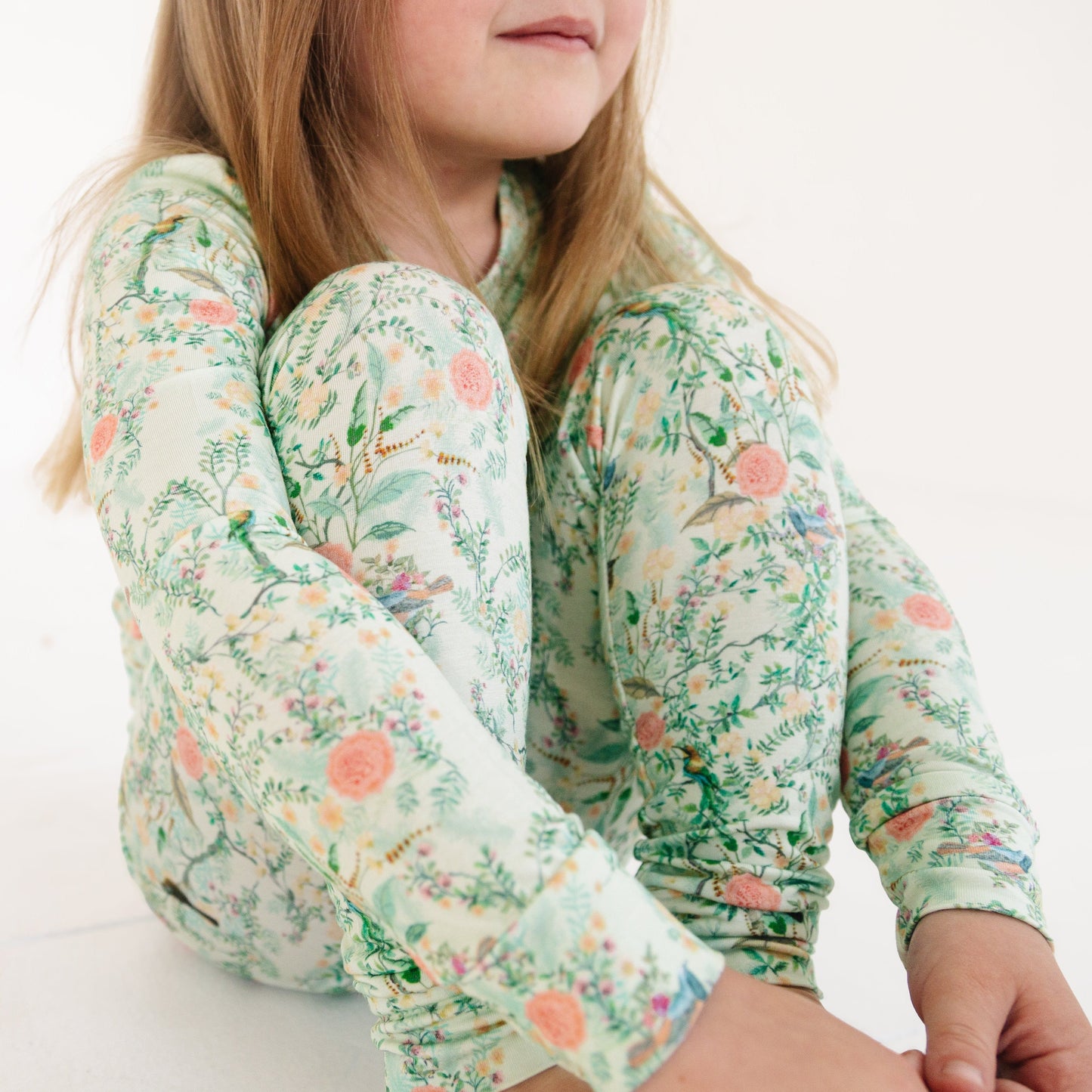 Conjunto de pijama de bambú Sage Blossom para niños pequeños