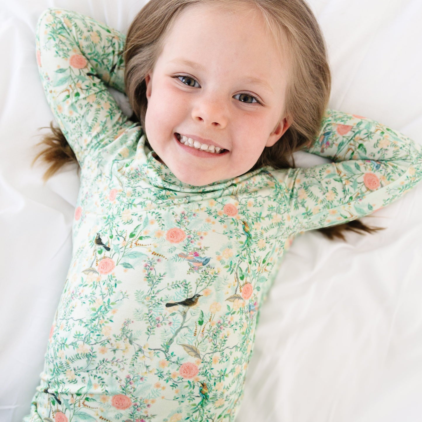 Conjunto de pijama de bambú Sage Blossom para niños pequeños
