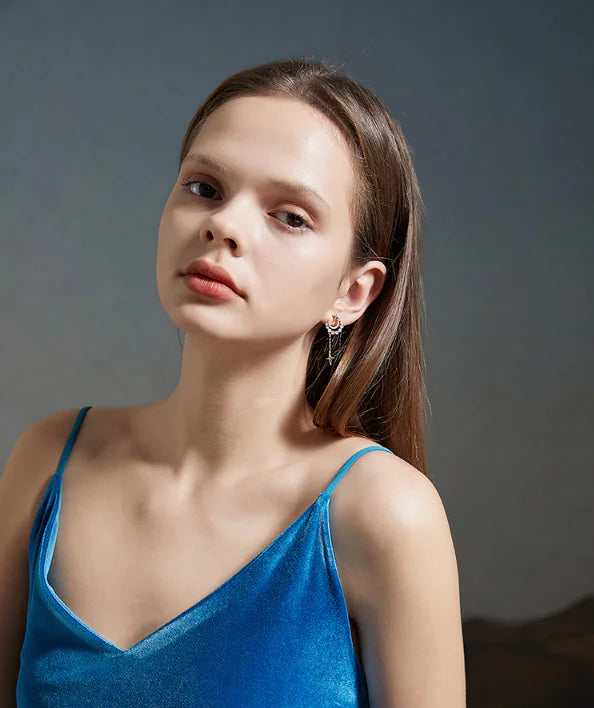 Pendientes de Estrella y Luna de Primavera para Mujer - Estilo a la Moda