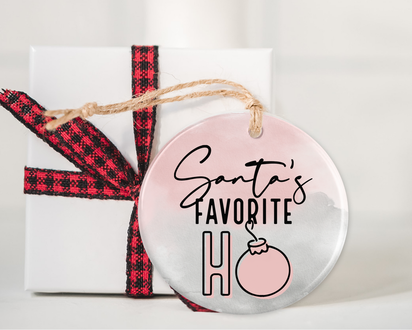 Adorno "La puta favorita de Santa" - Decoración navideña audaz, divertida y festiva