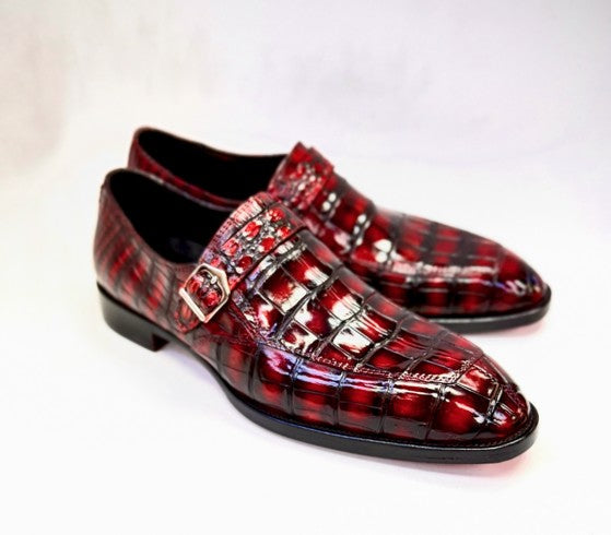Maurice Sargeant Alligator Monkstrap - Burgundy