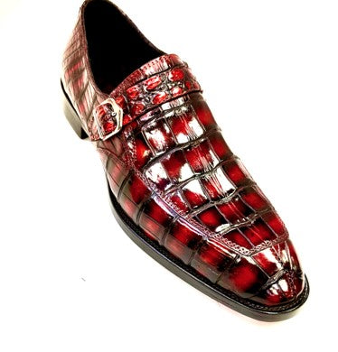Maurice Sargeant Alligator Monkstrap - Burgundy