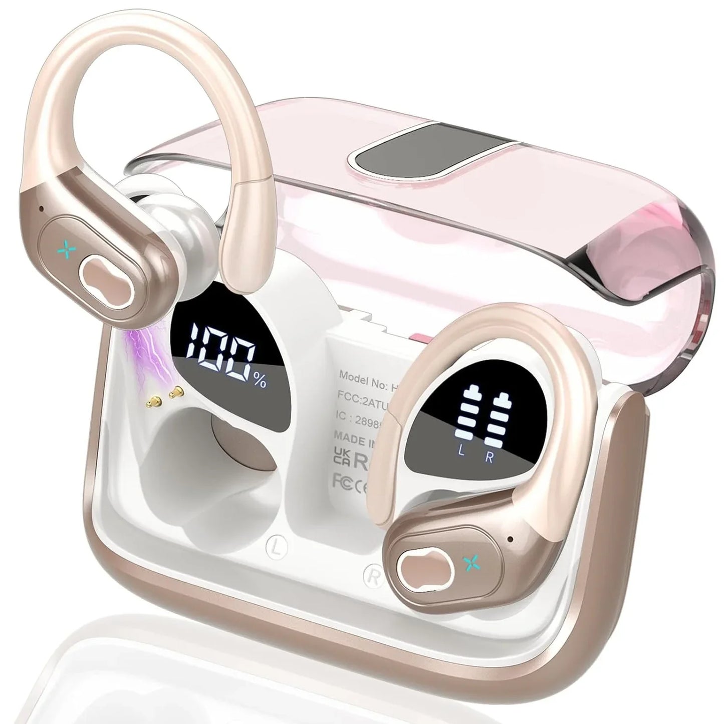 Bluetooth 5.4 TWS Earbuds 75Hrs with Charging Case,IPX7 Waterproof Sport Earphones with Mic,Wireless Noise Cancelling Headphones