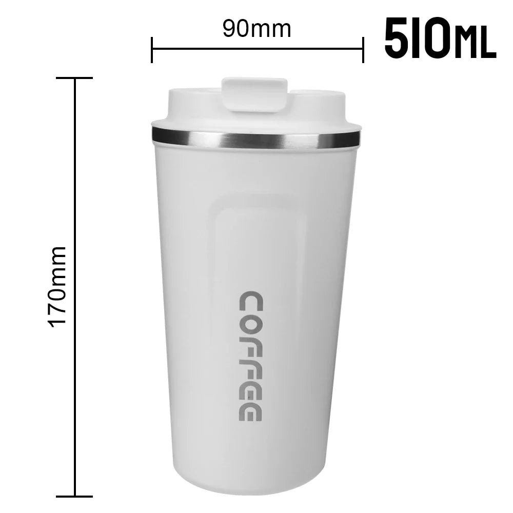 Double Stainless Steel Thermo Cafe Mug | Leak-Proof Travel Thermos for Coffee Tea