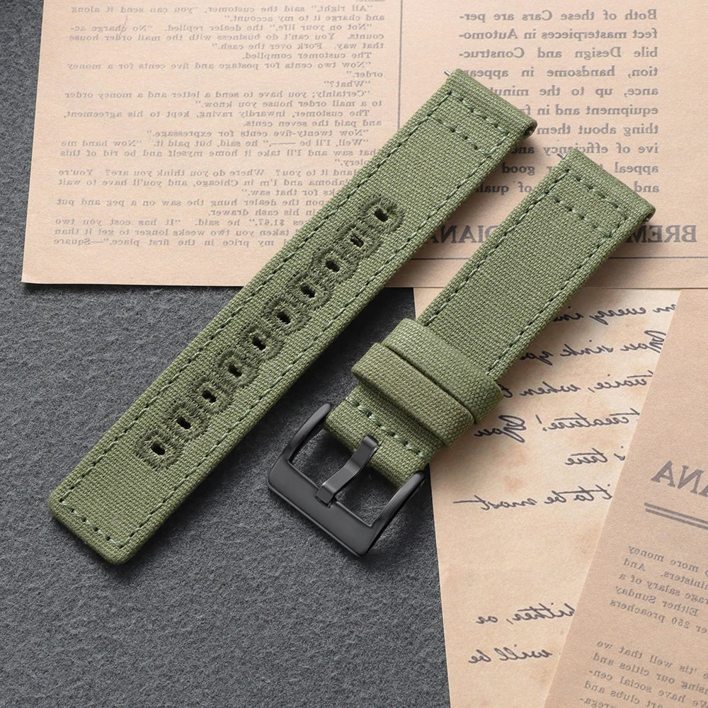 Garmin 18/20/22mm Quick Release Stitched Canvas Nylon Band