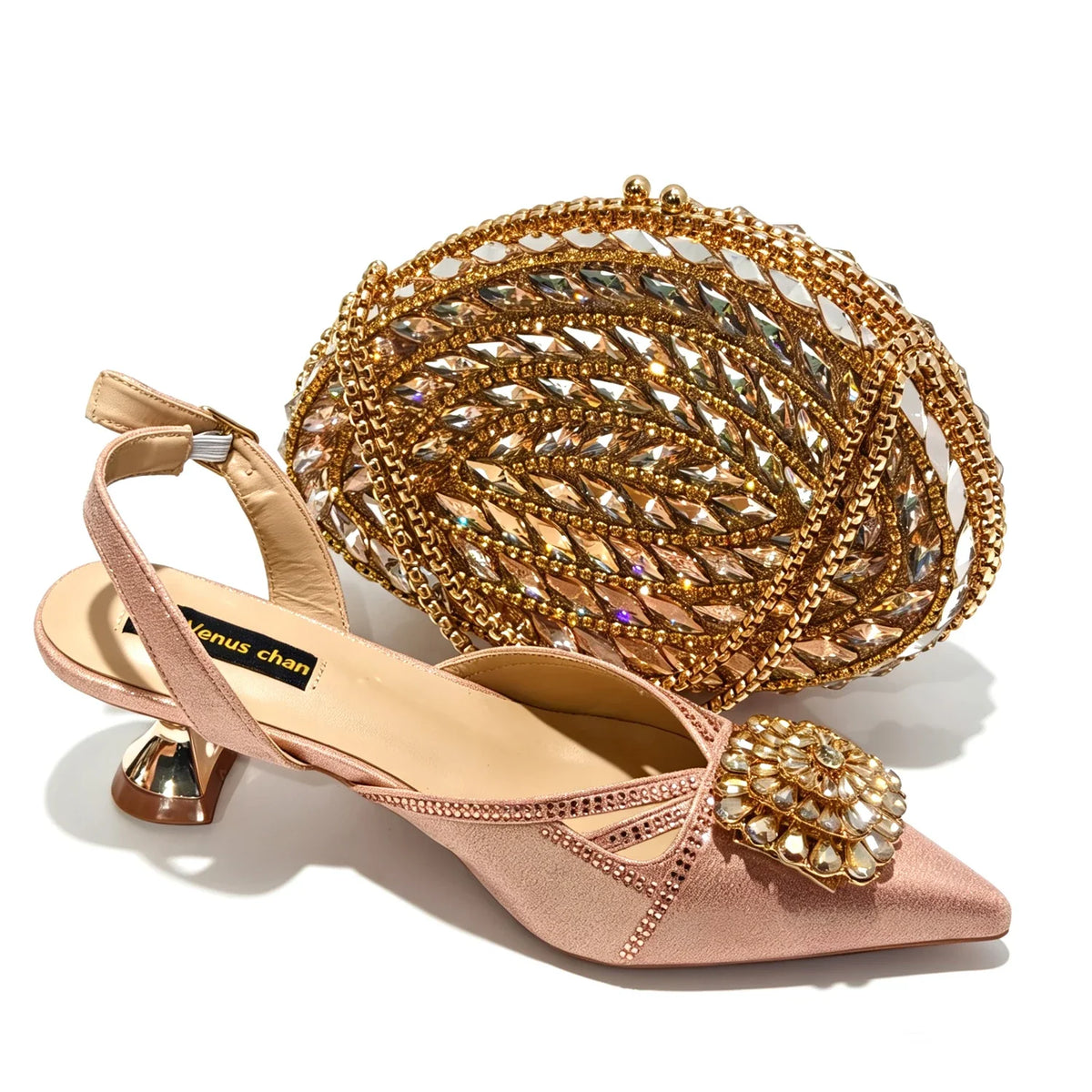 Doershow nice African Shoes And Bag Matching Set With silver Hot Selling Women Italian Shoes And Bag Set For Wedding HGY1-1