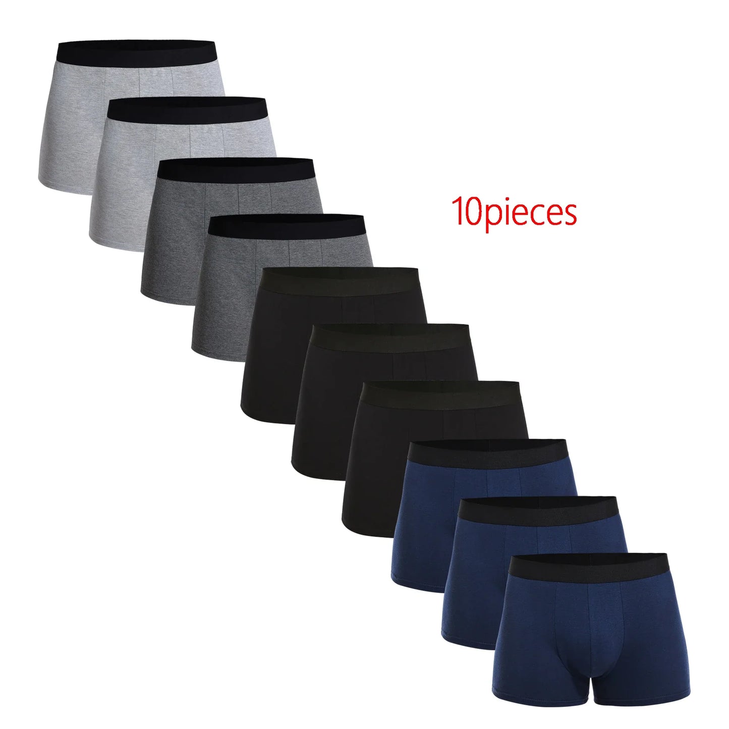 10pcs Pack Cotton Boxers Shorts Mens Underwear for male Briefs Sexy Underpants Slip Breathable Boxing Panties hot Sexis Basic