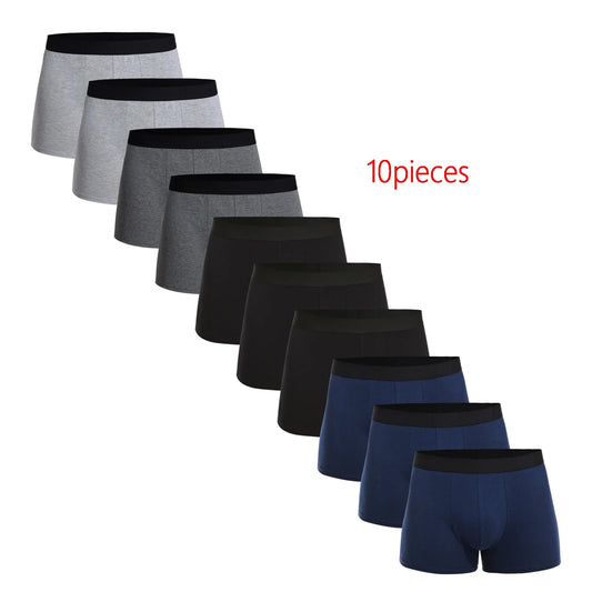 10pcs Pack Cotton Boxers Shorts Mens Underwear for male Briefs Sexy Underpants Slip Breathable Boxing Panties hot Sexis Basic