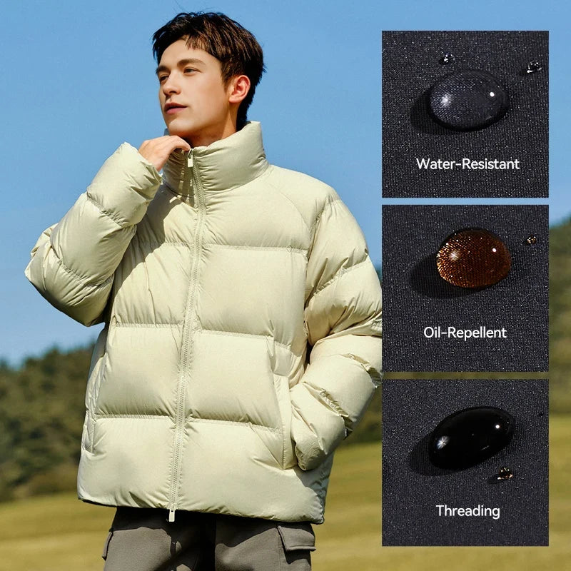 Semir Down Jacket Men Women 2026 Winter New Light Short Coat Three-Proof Thermal Puffer Coat Couple Top Trendy Down Jacket