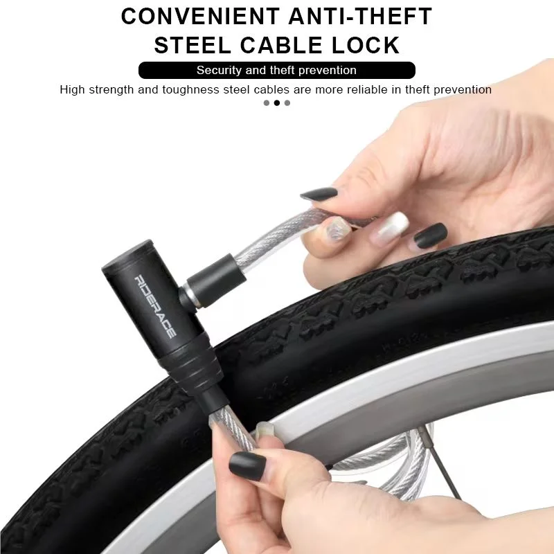 Portable Bike Anti-theft Ring Lock High Security Scooter Electric E-Bike Road Bike Lock Sliver Bicycle Cable Locks