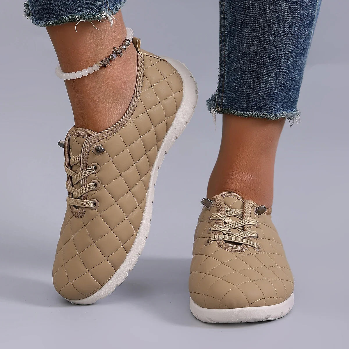 Spring new women's sports shoes, fashionable, breathable, lightweight, non-slip, wear-resistant, casual sports shoes, flat shoes