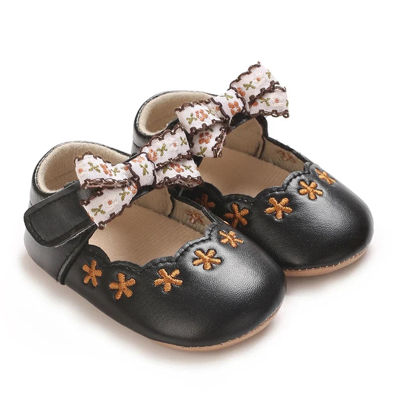 0-1year Baby Shoes Infant Pre-Walker Shoes Girls Princess Bow Shoes
