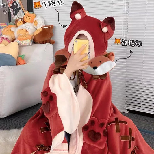 Sudadera con capucha de zorro