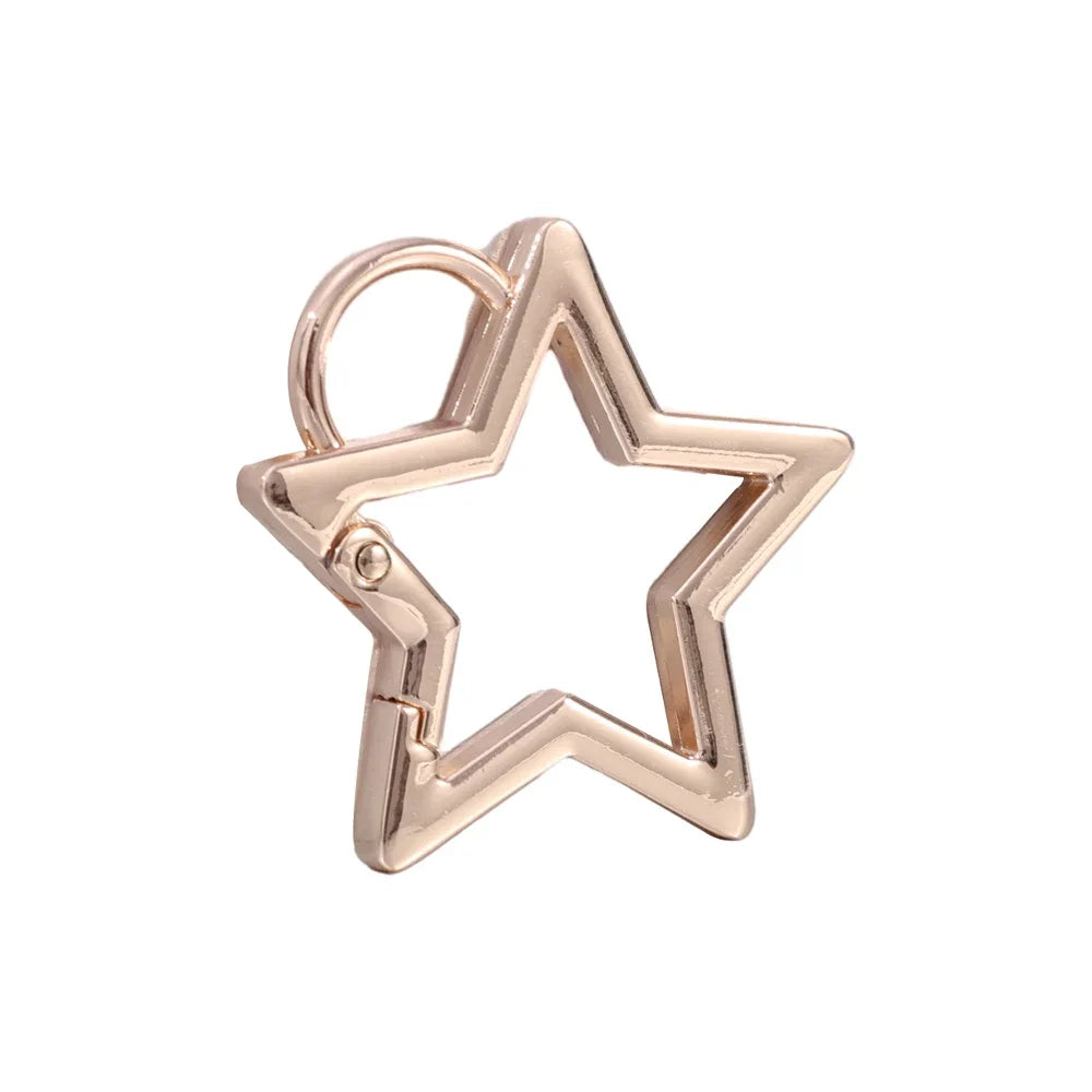 Hollow Star Shaped Spring Clasp Metal Carabiner Keychain Bag Clip Hook Dog Chain Buckle Connector DIY Jewelry Making Accessories