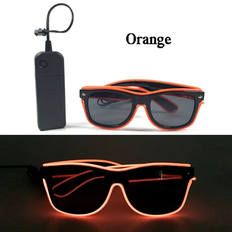 Glowing Glasses for Night Club Performers LED Glasses Party Dancing Rave Christmas 6V Led Futuristic Soldier Glasses Neon Lights