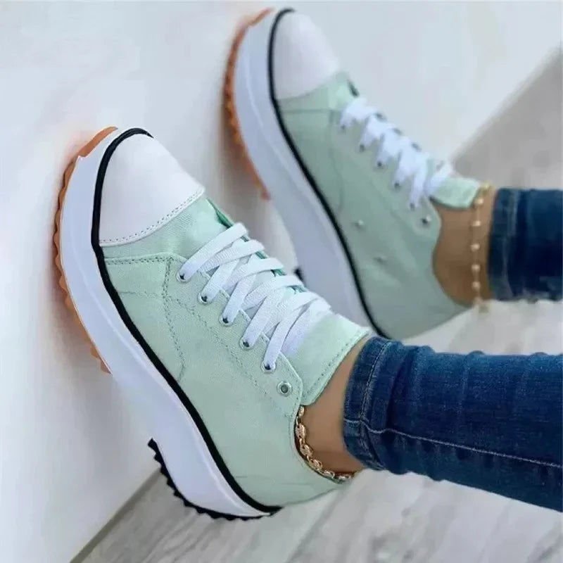 Women's New Casual Single Shoes for Women 2024 Autumn Summer Round Head Canvas Solid Color Low Top Large Size Women's Shoes