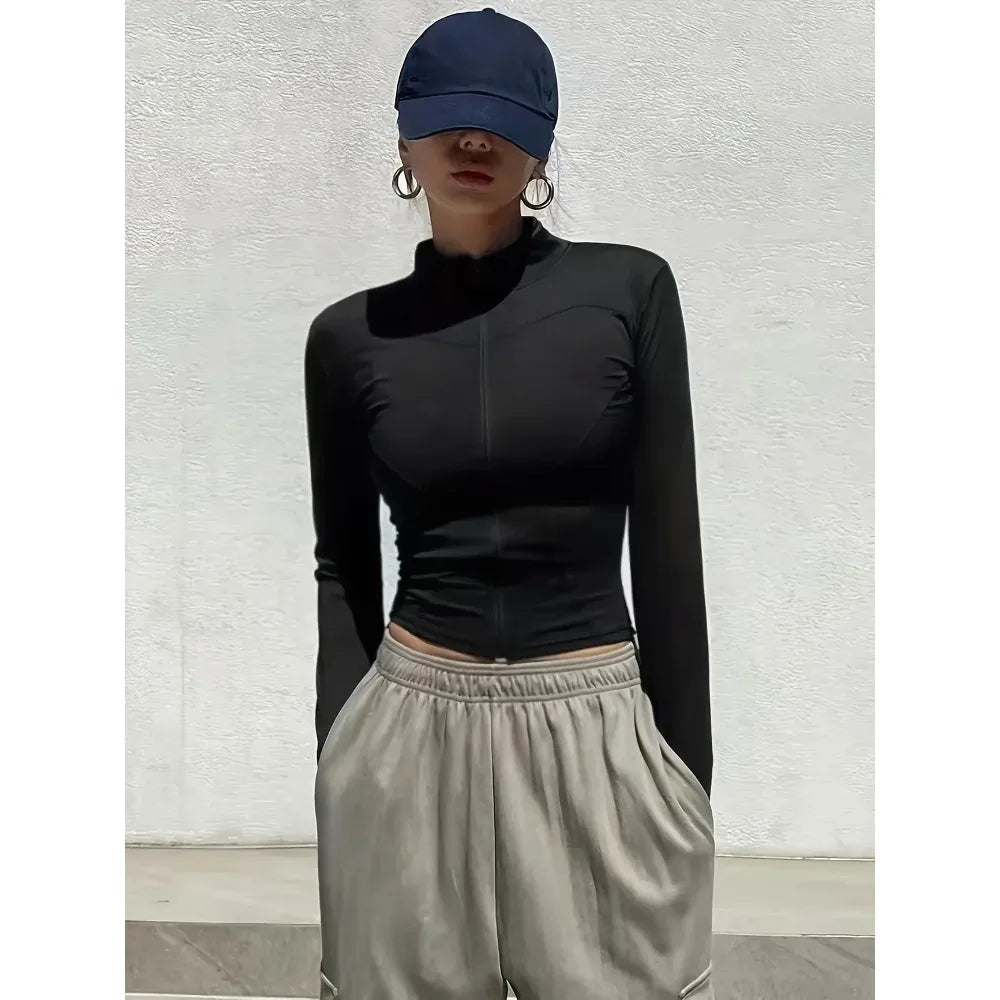 NEW Summer Women's Stand Collar Yoga Sun Protection Jacket, Anti-UV Slim Lightweight Sun Shirt for Outdoor Sports & Daily Wear