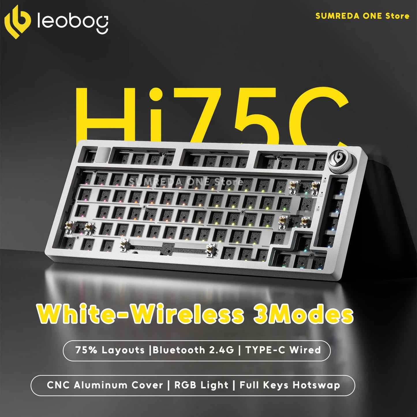 Leobog Hi75C Hi75 Hi75C Pro Aluminum Wireless Custom Mechanical Keyboard Kit Gaming Bluetooth 2.4G Wired Hotswap Gamer Keyboard