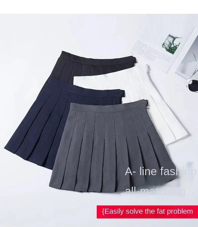 Women's Skirt Without Shorts Fashion Korean Style Ropa Black Harajuku Plaid Falda Short De Mujer Mini Pleated Skirts For Girls